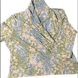 Talbots 2x wrap top mid long sleeve